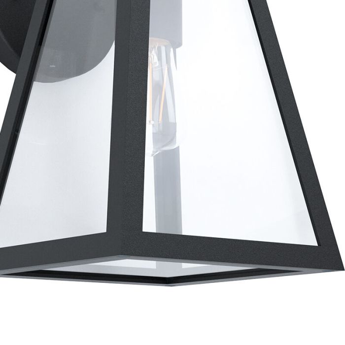 Svart modern utelampa aluminium, Laurens, IP44
