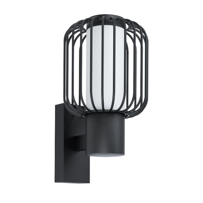 Svart modern utelampa stål, Latife, IP44