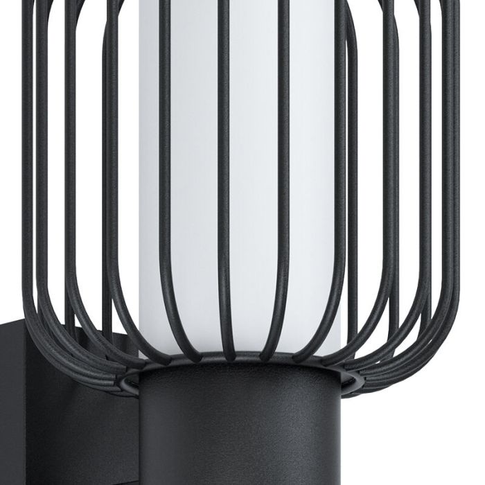 Svart modern utelampa stål, Latife, IP44