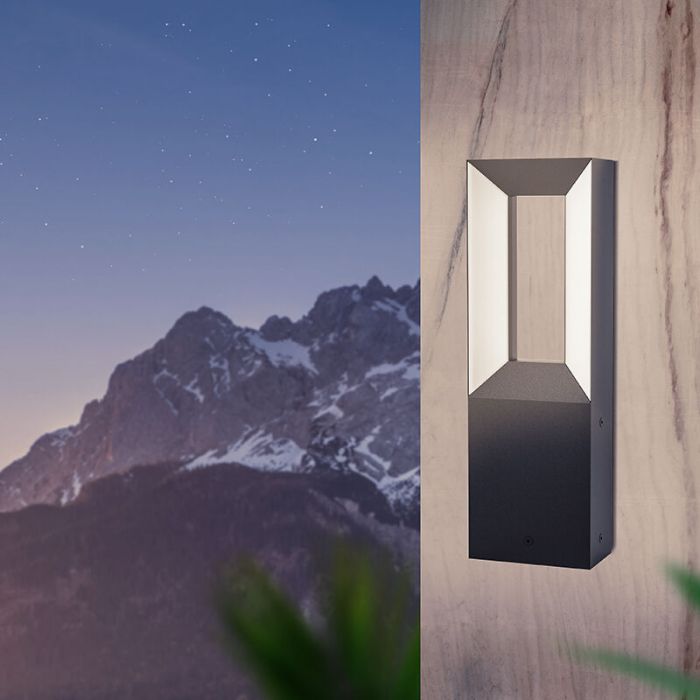 Svart modern utelampa aluminium, Larisa, 5W, 3000K LED, IP44
