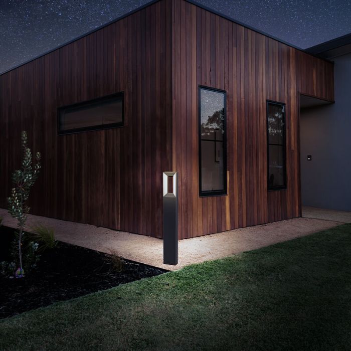 Svart modern utelampa aluminium, Larisa, 5W, 3000K LED, IP44