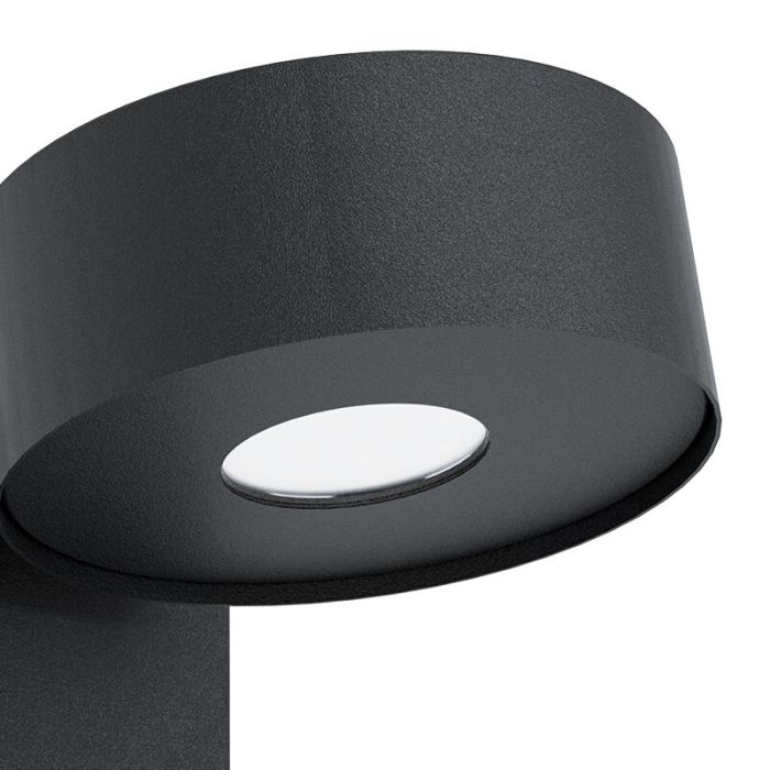 Svart modern utomhus vägglampa med rörelsesensor stål, Liliana, 6W, 3000K LED, IP44