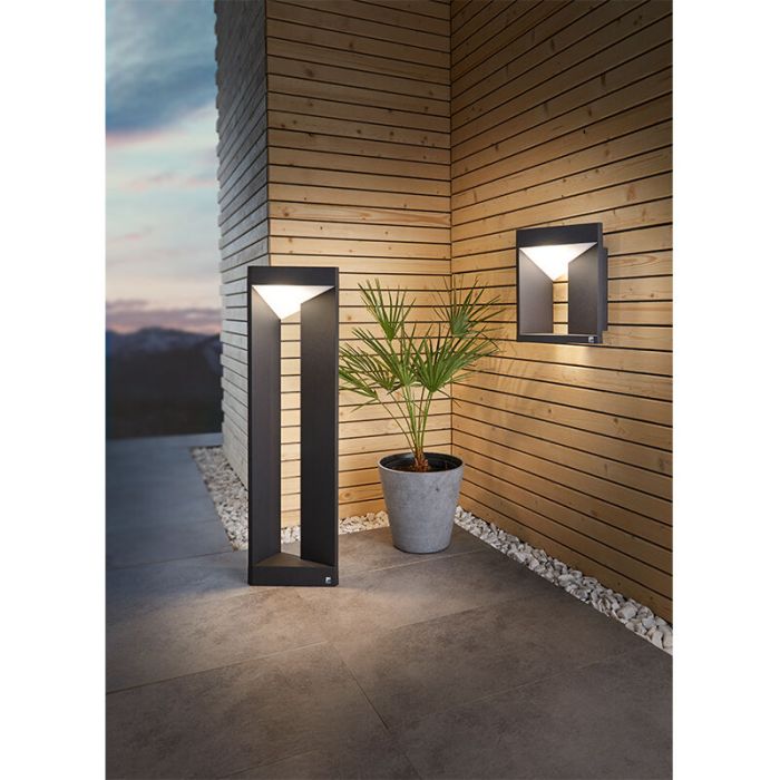 Svart modern utelampa aluminium, Lyke, 10W, 3000K LED, IP54