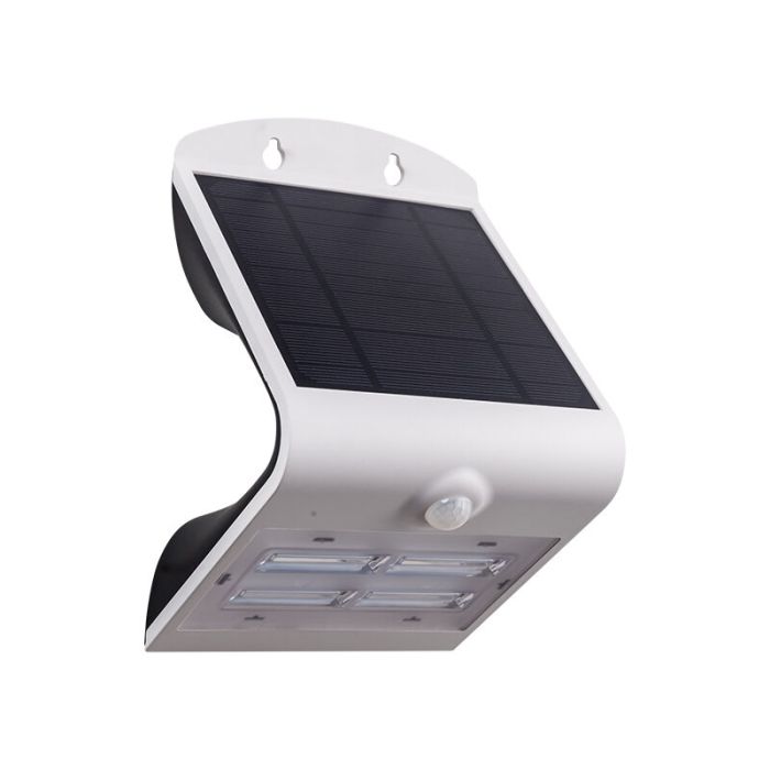 Vit modern utomhus vägglampa med rörelsesensor plast, Lydie, 3,2W, justerbar ljusfärg LED, IP54