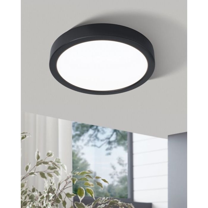 Svart taklampa stål, Pascale, 16W, 3000K LED