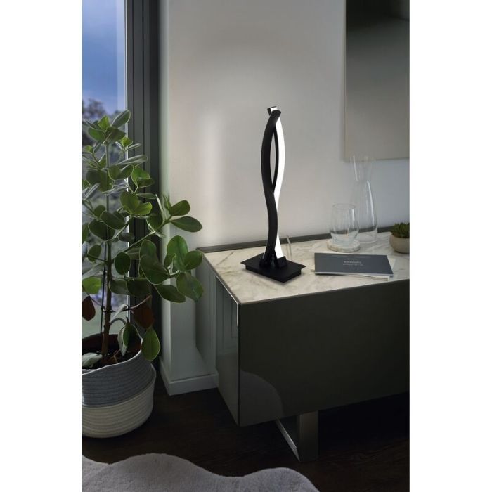 Svart modern bordslampa aluminium, Arantxa, 10W, 3000K LED, med brytare