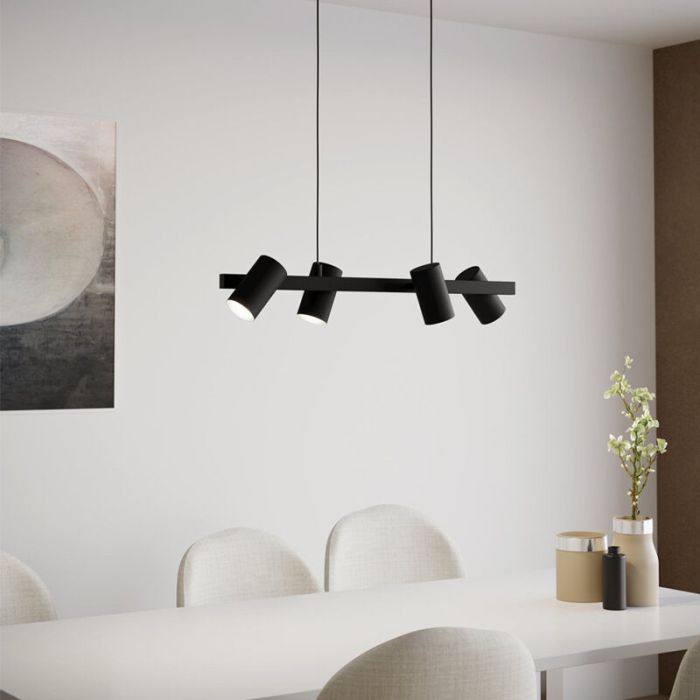 Svart modern fönsterlampa stål, Patrice