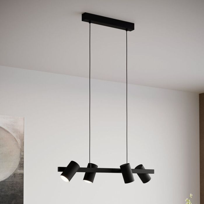 Svart modern fönsterlampa stål, Patrice