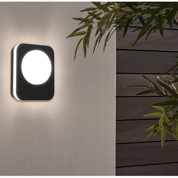 Svart modern utelampa aluminium, Luut, 9W, 3000K LED, IP44