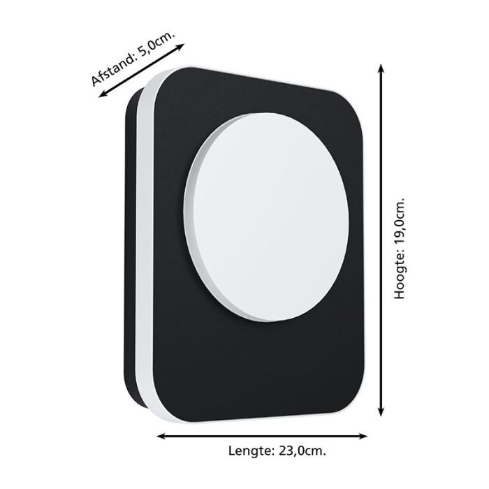 Svart modern utelampa aluminium, Luut, 9W, 3000K LED, IP44