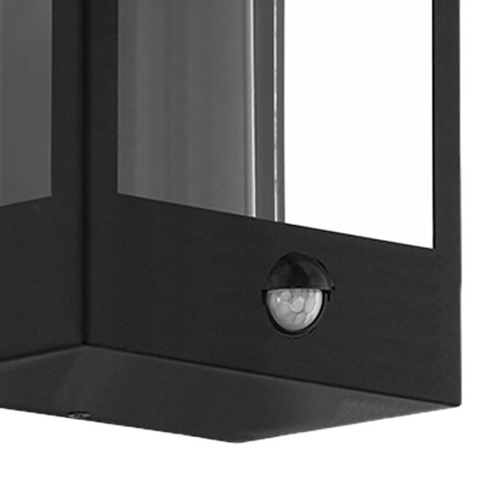 Svart industri utomhus vägglampa med rörelsesensor stål, Alihan, IP44