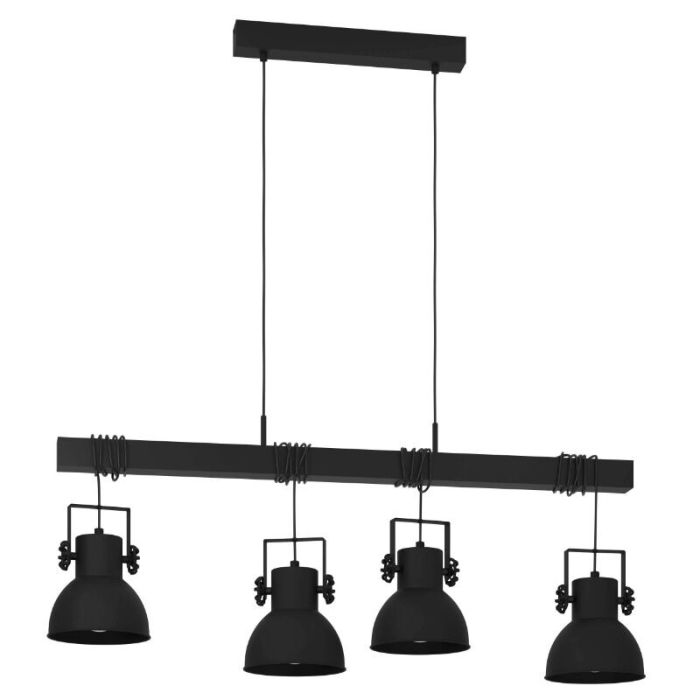 Svart industri fönsterlampa aluminium, Liane