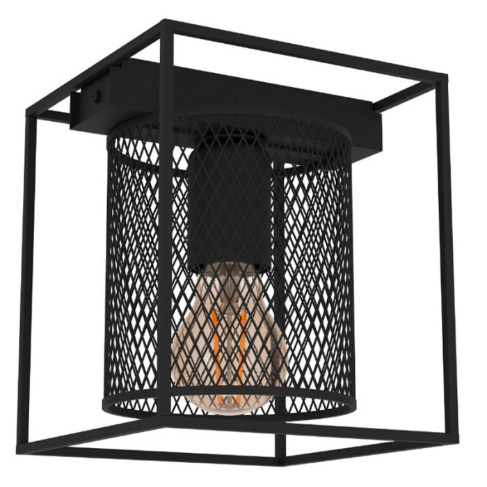 Svart industri taklampa aluminium, Thiemo