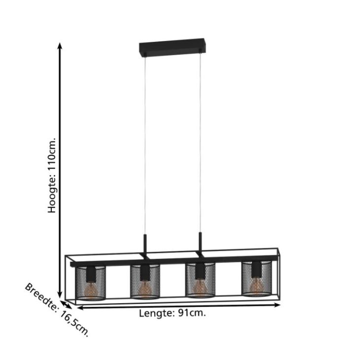Svart industri fönsterlampa aluminium, Thiemo