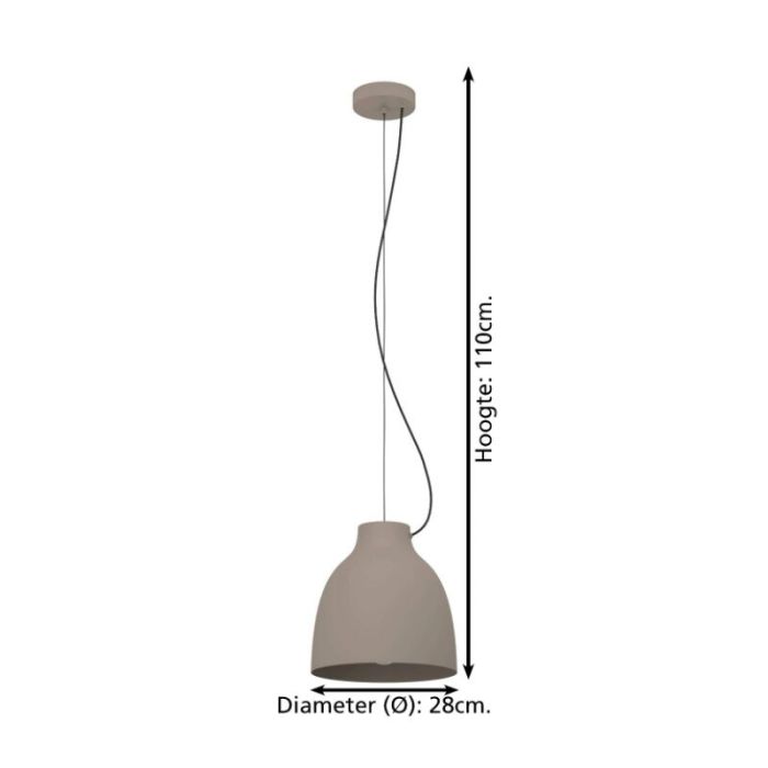 Taupe industri fönsterlampa aluminium, Thijs