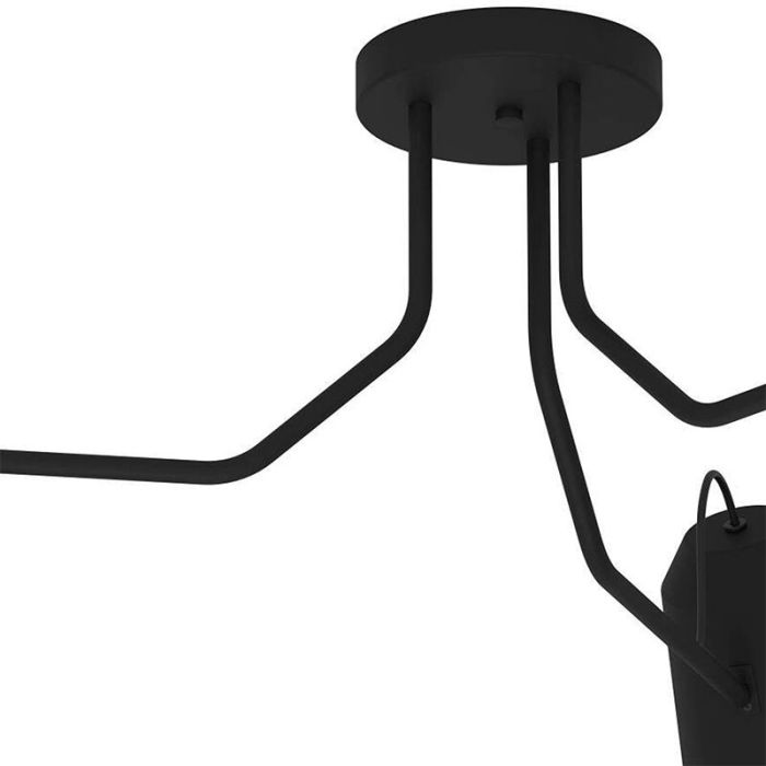 Svart industri taklampa aluminium, Jelco