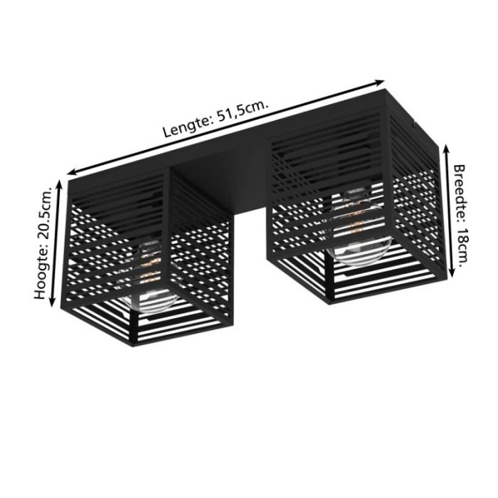 Svart industri taklampa aluminium, Lennaert