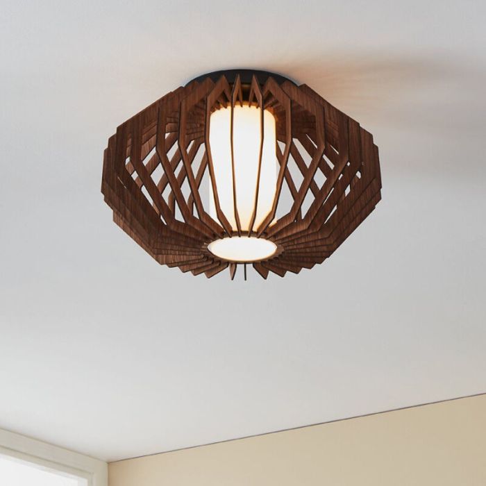 Trä taklampa brun, Lianda