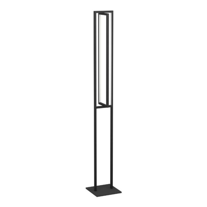 Svart modern golvlampa aluminium, Lianne, 34W, varm till kall vit justerbar LED, 3 stegs dimmer