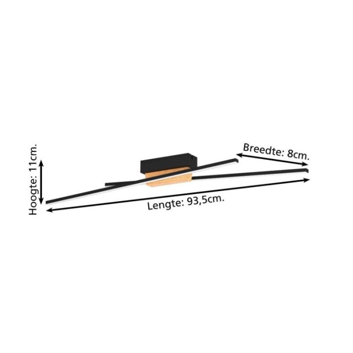 Svart modern taklampa aluminium, Leintje, 13W, 3000K LED