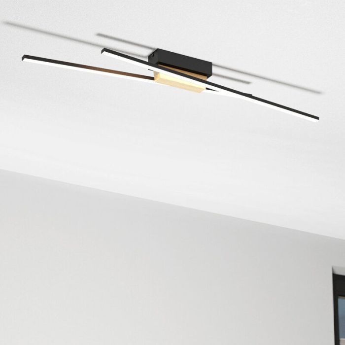 Svart modern taklampa aluminium, Leintje, 13W, 3000K LED