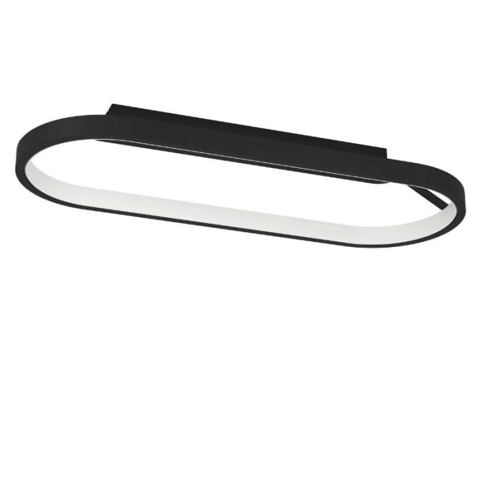 Svart modern taklampa aluminium, Maira, 27W, 3000K LED, 3 stegs dimmer