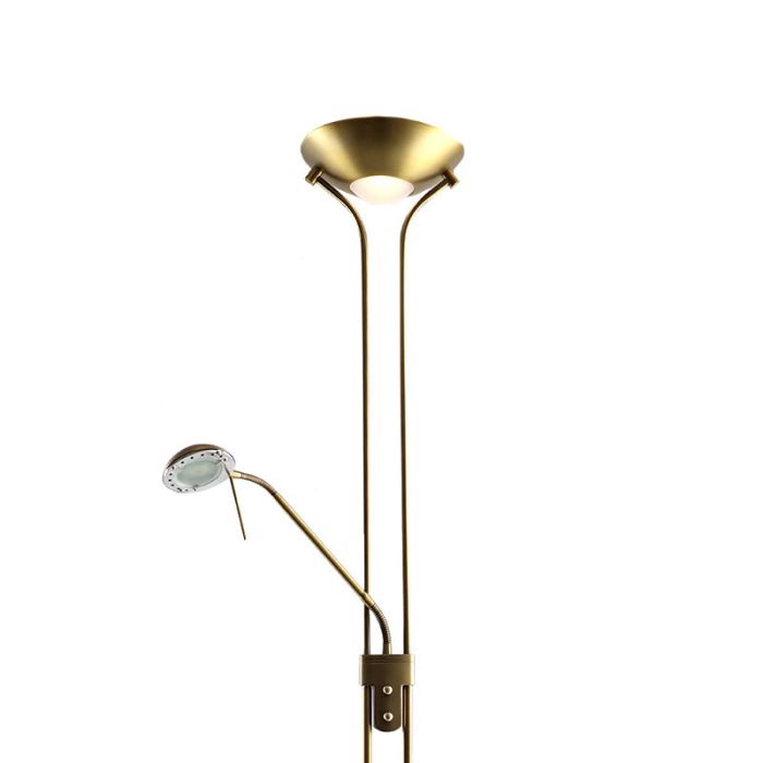 Modern läslampa golv mässing, Salvador, 18W, 3000K LED, med brytare