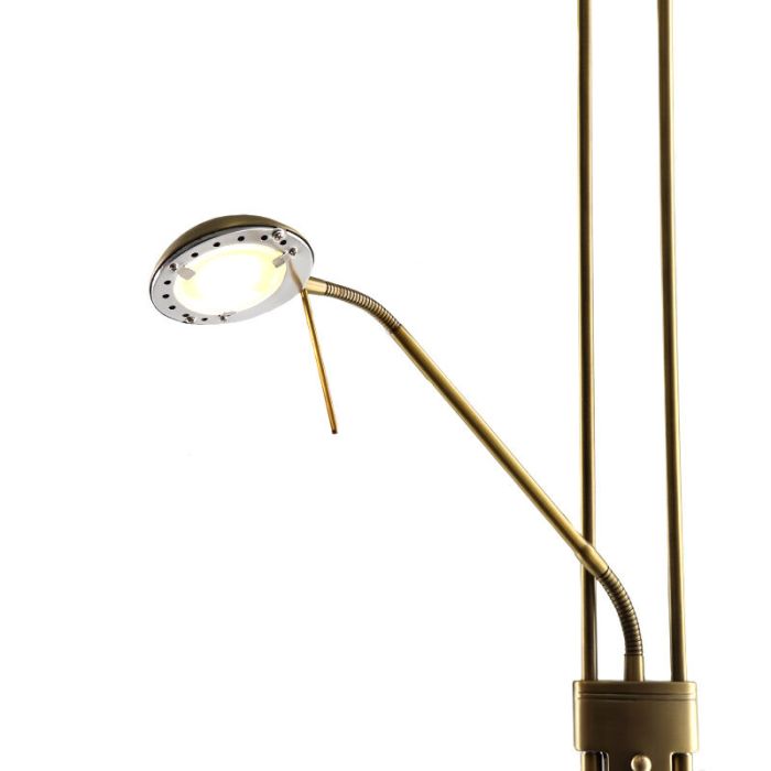 Modern läslampa golv mässing, Salvador, 18W, 3000K LED, med brytare