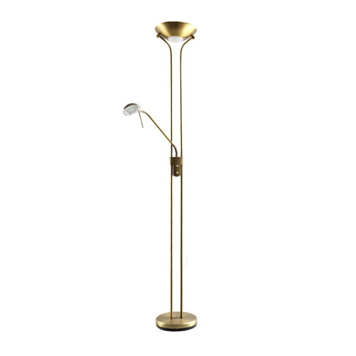 Modern läslampa golv mässing, Salvador, 18W, 3000K LED, med brytare