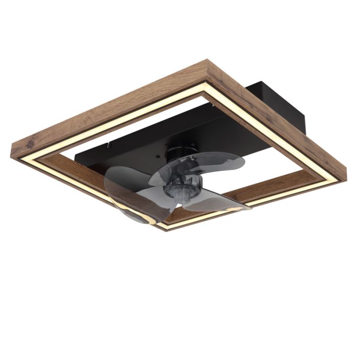 Brun modern takfläkt plast, Lamyea, 24W, varm till kall vit justerbar LED, met fjärrkontroll