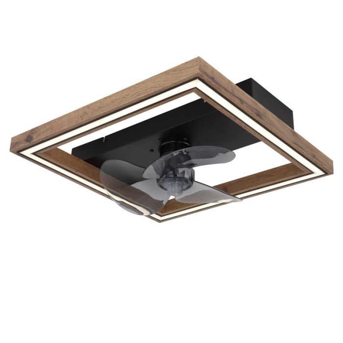 Brun modern takfläkt plast, Lamyea, 24W, varm till kall vit justerbar LED, met fjärrkontroll