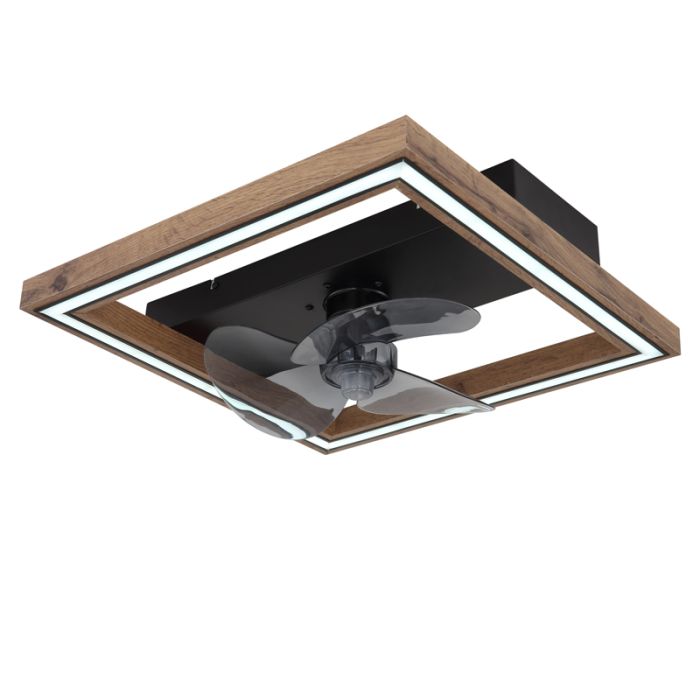 Brun modern takfläkt plast, Lamyea, 24W, varm till kall vit justerbar LED, met fjärrkontroll