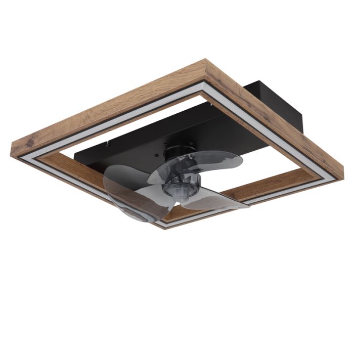 Brun modern takfläkt plast, Lamyea, 24W, varm till kall vit justerbar LED, met fjärrkontroll