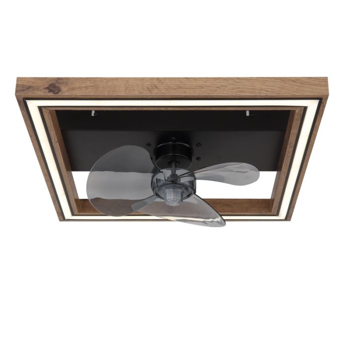 Brun modern takfläkt plast, Lamyea, 24W, varm till kall vit justerbar LED, met fjärrkontroll