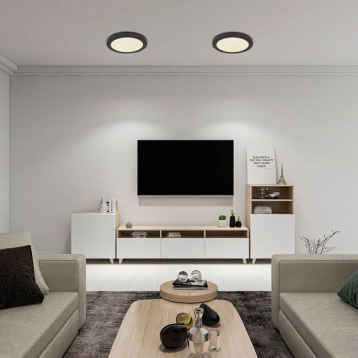 Svart plafond plast, Cage, 24W, justerbar ljusfärg LED