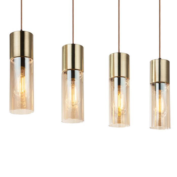 Bärnstensfärgad design fönsterlampa glas, Xena