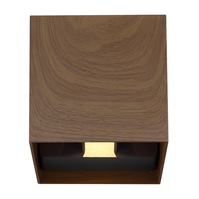 Brun modern up down vägglampa aluminium, Nargis, 3W, 3000K LED, IP54