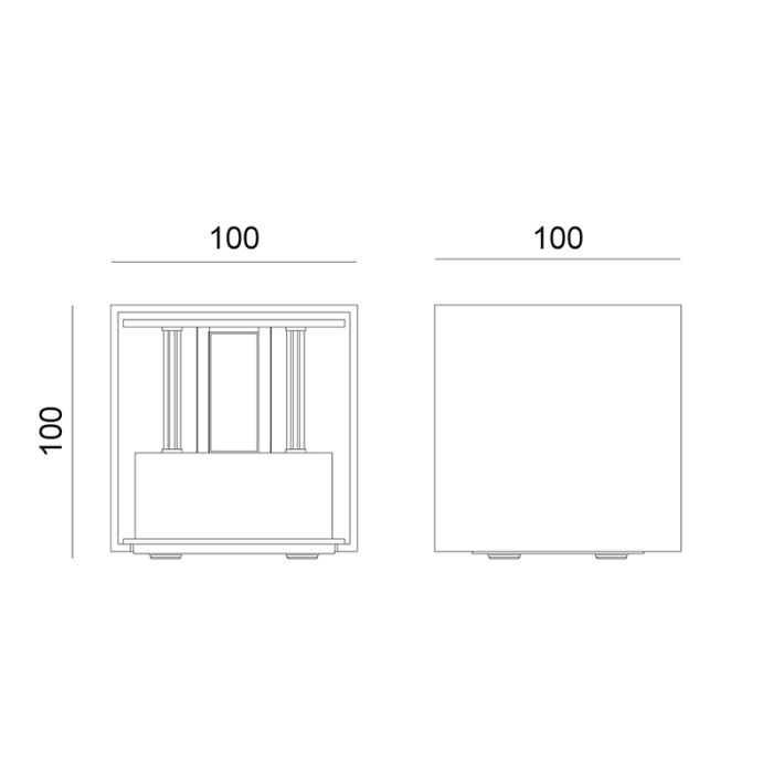 Brun modern up down vägglampa aluminium, Nargis, 3W, 3000K LED, IP54