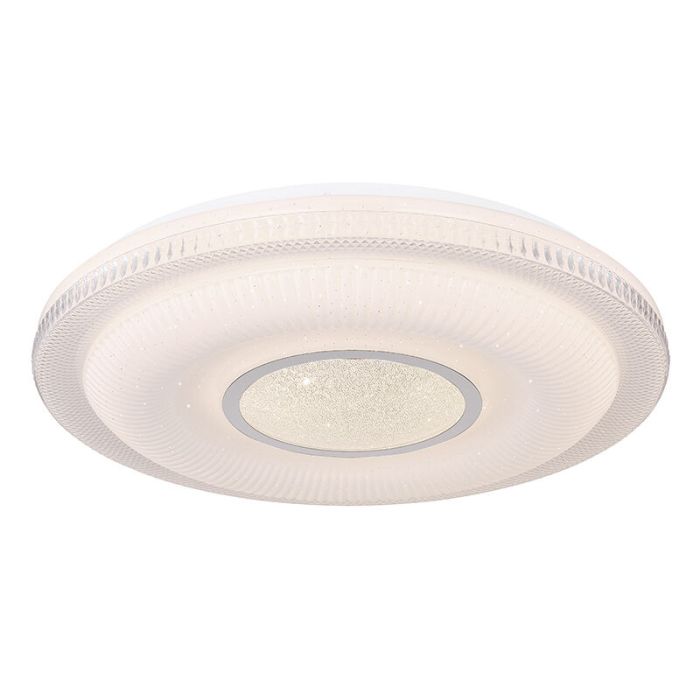 Vit modern smart taklampa metall, Aldin, 30W, varm till kall vit justerbar LED