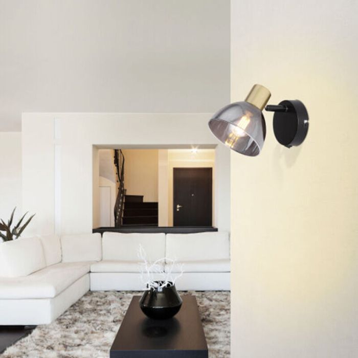 Guld modern väggspotlight glas, Arthur
