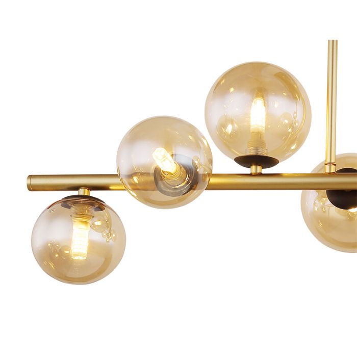 Bärnstensfärgad design taklampa glas, Melinda