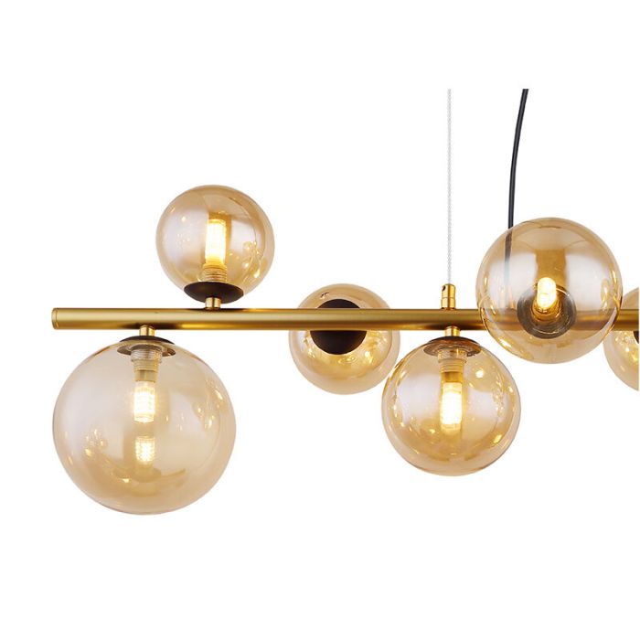 Bärnstensfärgad design fönsterlampa glas, Melinda