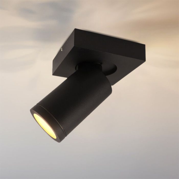 Modern spotlight tak svart, Kenan, IP44