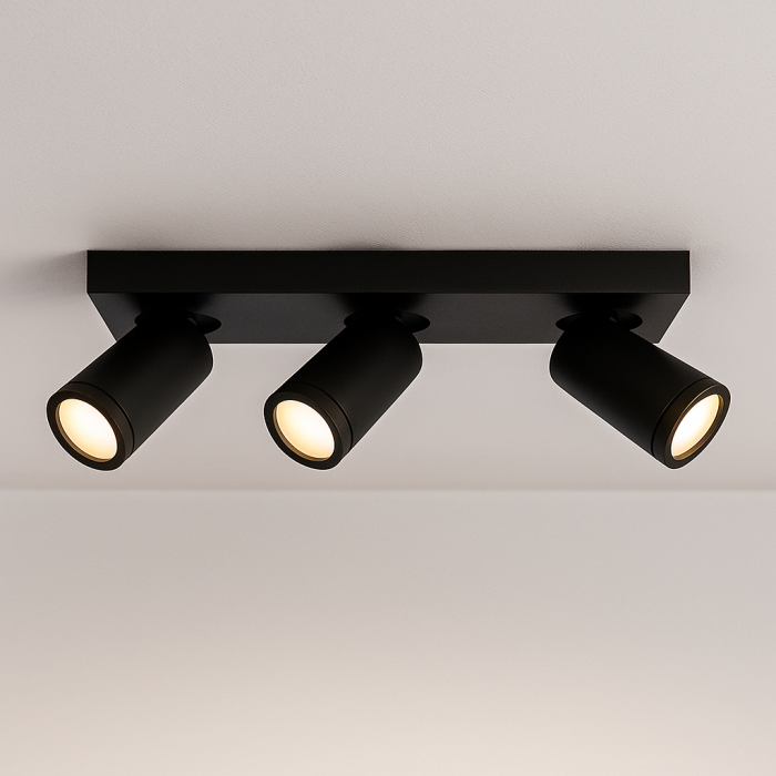 Modern spotlight tak svart, Kenan, IP44