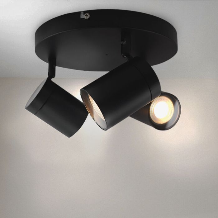 Modern spotlight tak svart, Ciara, IP44