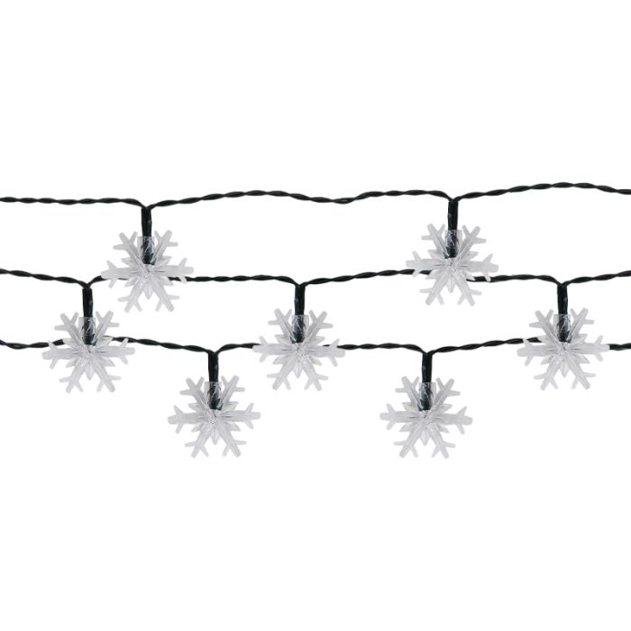 Snöflingor solsladd trädgårdsbelysning 50 LED varmvit