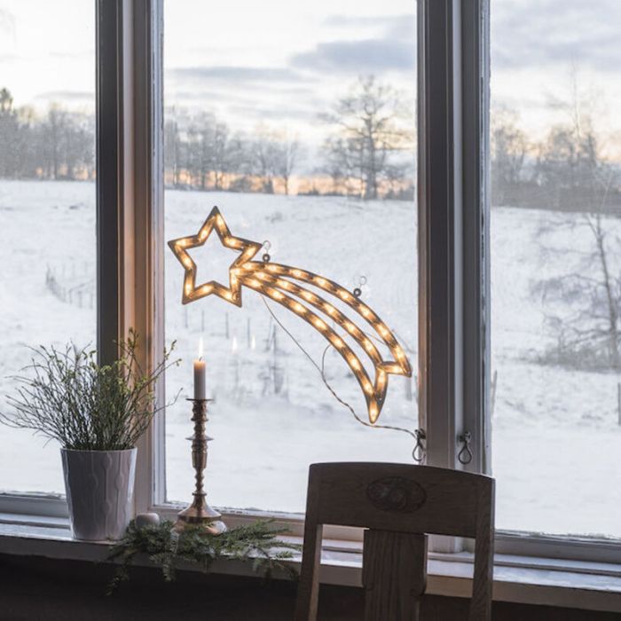 LED julsilhuettstjärna, dubbelsidigt upplyst med 35 lysdioder