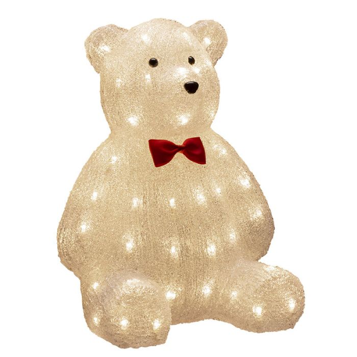Nalle med rosett, 38 cm, för inomhus och utomhus