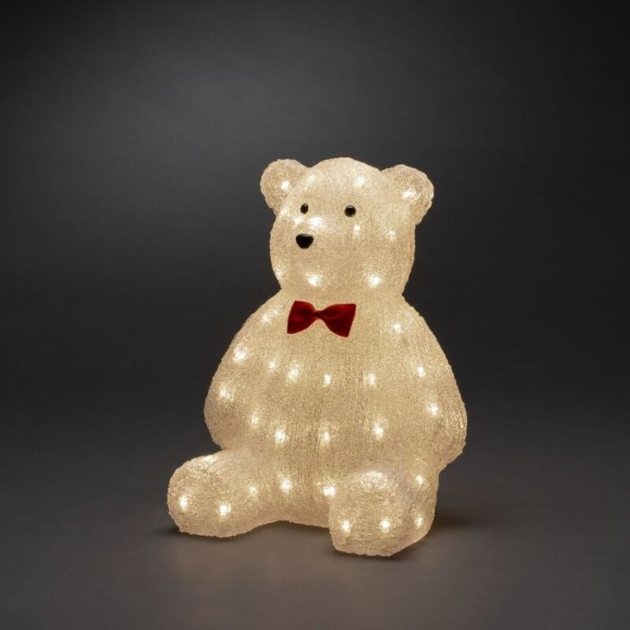 Nalle med rosett, 38 cm, för inomhus och utomhus