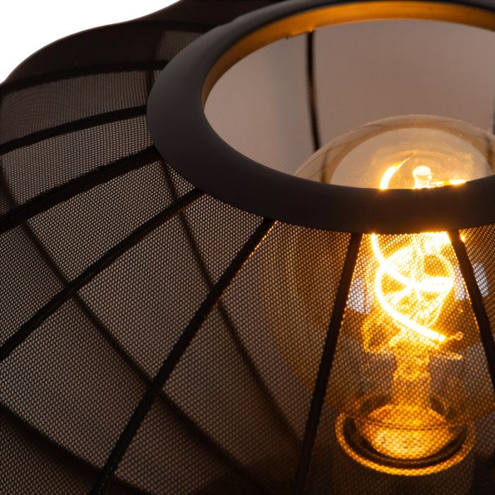 Svart bordslampa modern, Corina, med brytare